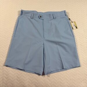 NWT Donald Ross Mens Carolina Blue‎ Golf Shorts Size 34x8" Polyester Flat Front